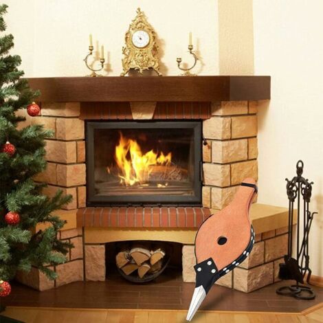 Soufflet De Cheminée Soufflet Pour Grill Souffleur à Air En Bois Souffleur De Feu Pour Cheminée Soufflet Pour Cheminée Charbon 37,7x13,7cm