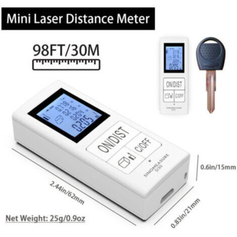 Télémètre Laser Portable, Mini mètre de Mre Infrarouge Rechargeable numérique, Outil de Mre à Usage Domestique 25M，1 pcs