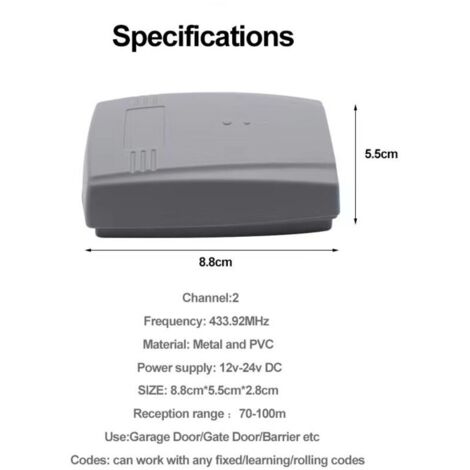 Récepteur de télécommande RF 433 MHz, code d'apprentissage bidirectionnel, code fixe, code tournant, 12/24 V
