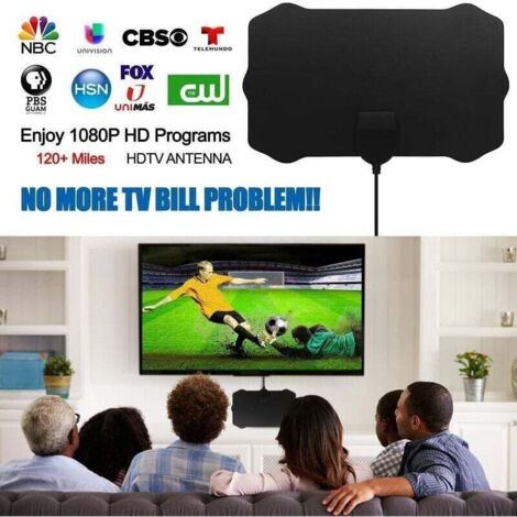 Antenne TV intérieur puissante avec Amplificateur Antenne TNT Numérique HDTV,UHF/VHF Intérieur Puissante,TRIMEC