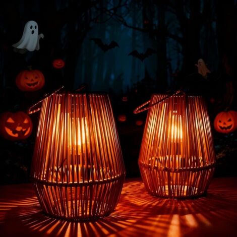Lanternes d'extérieur, lot de 2 lanternes solaires d'extérieur, lampes de jardin solaires étanches IP44, idéales pour les fêtes, Noël et autres festivals, éclairage d'ambiance