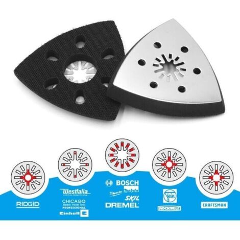 4 pièces patin ponceuse triangulaire, plateau ponceuse parkside, plateau ponceuse triangulaire, accessoire outil multifonction parkside, patin ponceuse triangulaire (93mm) TRIMEC