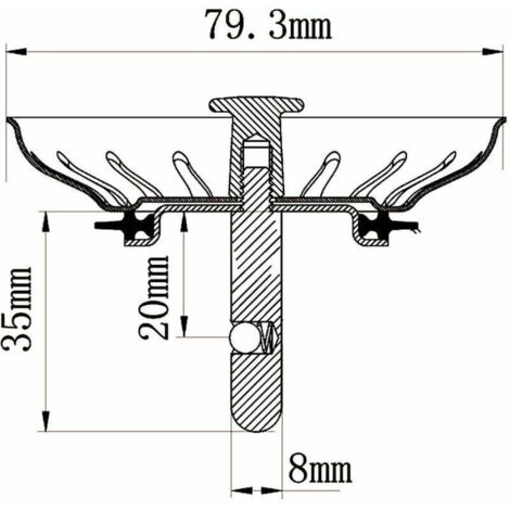 Panier Pour Bonde d'Évier de Cuisine 80 mm - Crépine Universelle Acier Inoxydable, Bouchon Panier Pop-Up, - Lavable Lave-vaisselle, Ne se Bouche & Ne Déborde Pas TRIMEC