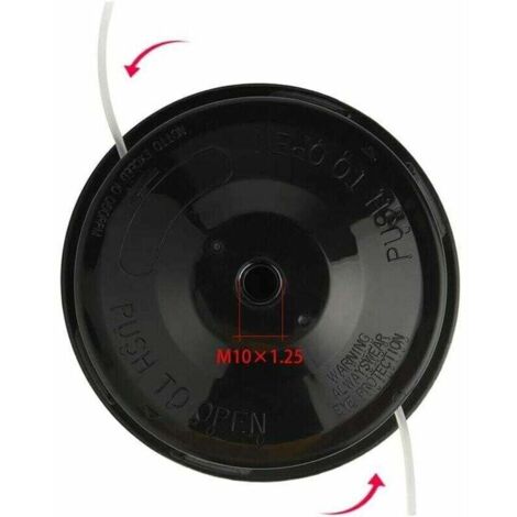 Lot de 2 Têtes de Débroussailleuse Universelles A6481, Bobines de Rechange en Nylon pour Tondeuse Débroussailleuse, Filetage M10 X 1,25, Compatible avec Débroussailleuses Thermiques à Essence