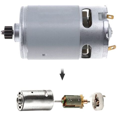 Moteur à courant continu RS550 avec 12 dents - Moteur brossé - 12V, plus 1 x 12 dents et porte-balais de service