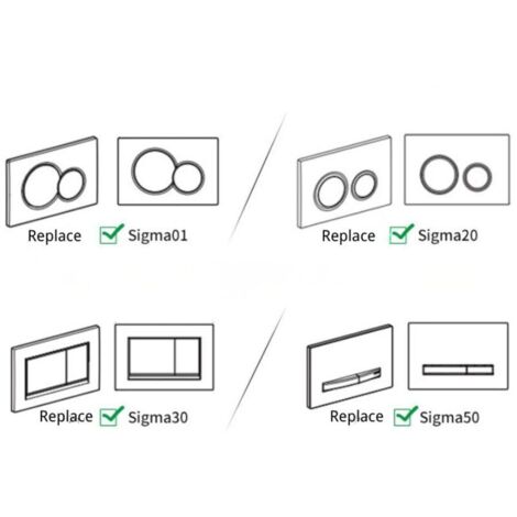 OrPanneau de remplacement pour réservoir encastré Geberit Sigma 115.770, accessoires pour réservoir de salle de bain UP300 UP320 Non Original