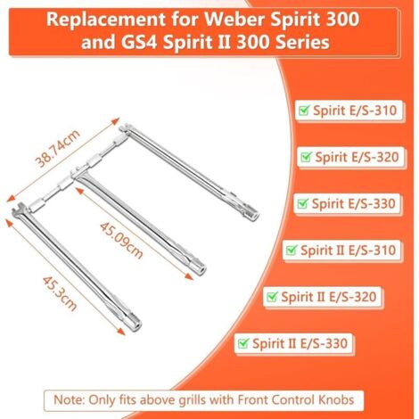Andyou – Brûleur en acier inoxydable 304 pour barbecue Weber Spirit 300 Series – Tube de brûleur pour cuisson homogène – Allumage rapide - G69787