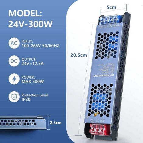 Transformateur d'alimentation pour bande lumineuse LED, AC100V-265V à DC12V, 100W, adapté aux bandes lumineuses LED