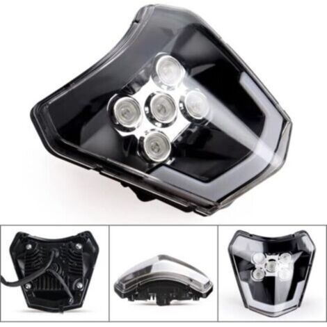Moto phare LED plaque phare avant adapté for KTM EXC 300 XC XCF XCW XCFW SX SXF SXS 125 à 690 2012-2022 tête lumière mèche