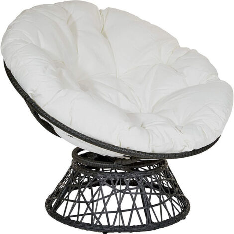 Coussins de Chaise Ronds, Doux Épais Coussin Fauteuil Coussin Fauteuil Rotin pour Jardin ExtéRieur, Balcon Et Salon (Blanc 60x60 cm)