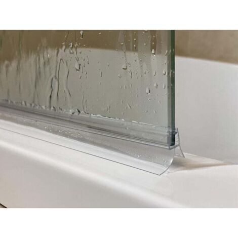 Kit de fixation pour porte et paroi de douche, joint de haute qualité pour porte et cabine de douche, 1 joint de porte de douche en verre de 70 cm - 6 mm - Joint de douche avec déflecteur d'eau en ca