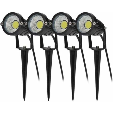 XVX – Projecteur à piquer 4PCS 5W IP65 étanche – Aluminium épais – Lumière blanche froide 6300-7000K – Angle de diffusion 60° (1/5)