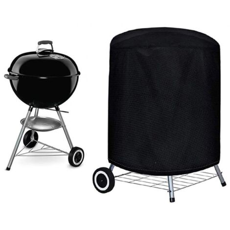 Housse Barbecue(77 x 58 cm), Rond Housse Bâche de Protection BBQ Couverture Anti-poussière Anti-UV Anti-Pluie(Noir) (1/5)