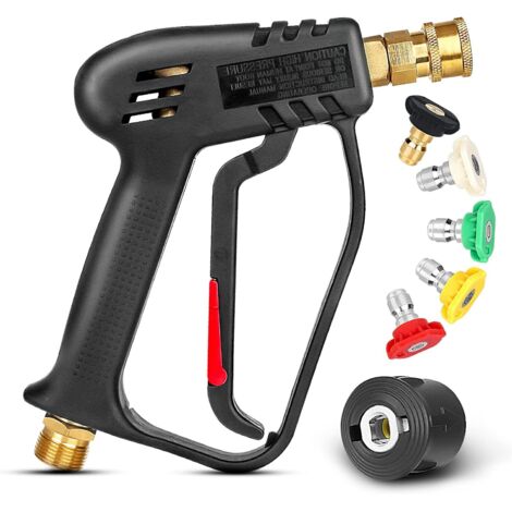 4000 PSI Pistolet de Nettoyeur Haute Pression avec 5 Buses de Pulvérisation Interchangeables, avec Connecteur Rapide 1/4" et Coupleur M22 (1/5)