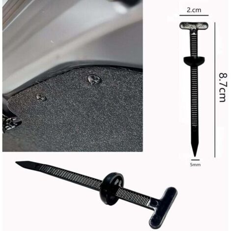 200PCS Serre Cable Nylon Universal Cable Tie Buckle Attaches Autobloquantes Universelles en Nylon Rivets en Plastique pour Réparation Automobile Fixation Rapide et Trou