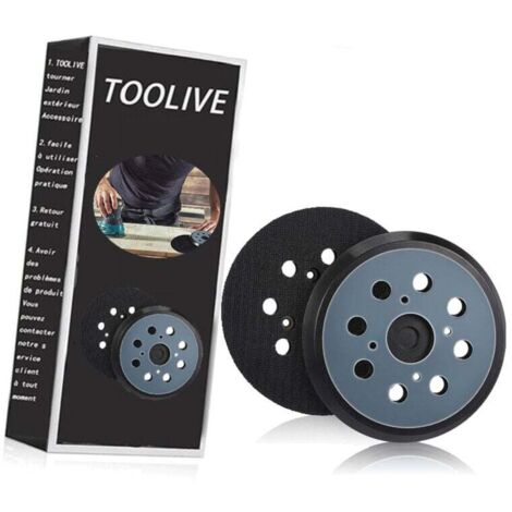 2 Pièces 125mm Tampon de Ponceuse de Remplacement Orbitale à Crochet et Boucle à 8 Trous Plateau de Ponçage (Bleu,)- (1/4)