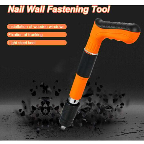 Mini Pistolet à Clous , 5 Vitesses Réglable Portable Pistolet à Ongles Manuel, Cloueur Beton, Menuiserie et Décoration, Clous D'air Intégrés pour Murs en Briques Rouges, Murs en Béton