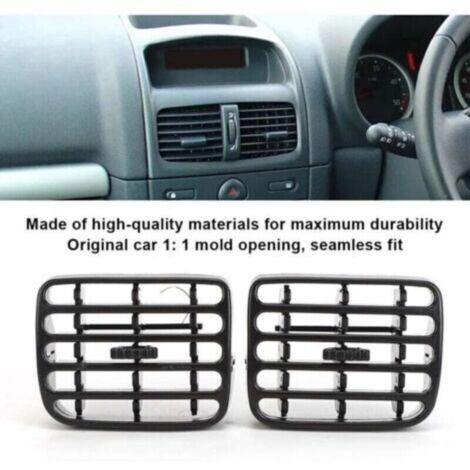 2 Grilles d´aération ventilation centrale noir du tableau de bord pour Clio MK2 1998‑2006