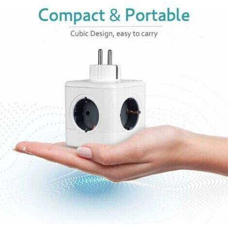 Prise USB Multiple, Multiprise Murale Cube 4 Prises avec 2 USB Secteur, Avec 1 alimentation Type-C，7 en 1 Bloc Multiprises USB Secteur avec Interrupteur, Multiprise Electrique Murale USB Chargeur pour