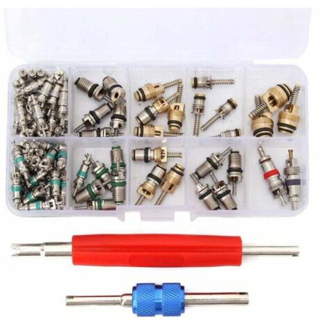 Ulisem – Lot de 100 noyaux de valve R12/R134A pour climatisation automobile – Cuivre et laiton – Compatible Buick, Toyota, Honda, Volkswagen