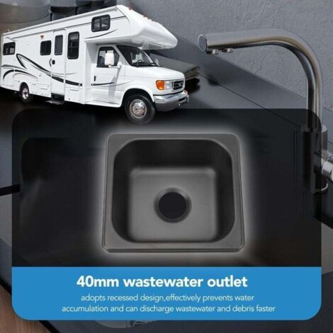 Évier de Camping-car, 175 X 160 X 70 Mm en Acier Inoxydable, Lavabo à Main, évier de Bateau, Caravane, van, Petit évier de Cuisine Extérieur pour Camping-car, Remorque