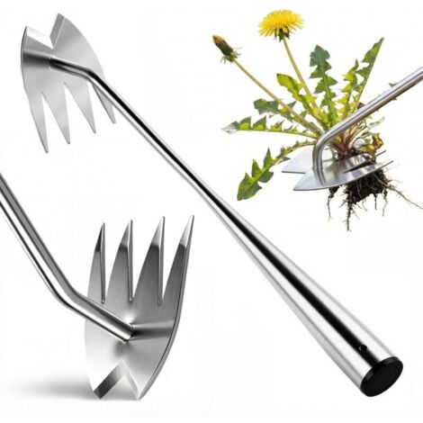 Bardusch-Coupe-mauvaises herbes amélioré, coupe-mauvaises herbes manuel à 4 dents en acier inoxydable, adapté au désherbage et à la plantation dans les jardins
