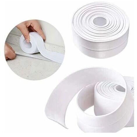 – Rouleau d'étanchéité autocollant 3,2m x 38mm – PE imperméable pour salle de bain et cuisine – Résistant à l'humidité et à la moisissure - 2MX38mm