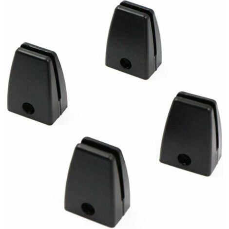 Pince à Verre d'étagère Support de Verre Fixation Par Pince 4 PCS Support Robuste en Alliage d'aluminium d'accessoires de Bureau Accessoires de Meubles Durables et Anti déformation.Noir,