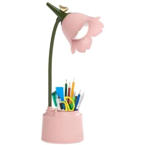 Bardusch-Lampe de Bureau Enfant, Lampe de Bureau LED, Lampe de Bureau Fille, USB Rechargeable Capteur Tactile, d\'anniversaire (Rose)