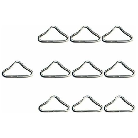 Ressort de Trampoline, Boucle de triangle de trampoline, trampoline V Bagues en acier inoxydable Triangle Bagues Boucle pour Bracelet Keeper Trampoline Bounce Bounce Accessoires 10pcs (1/5)