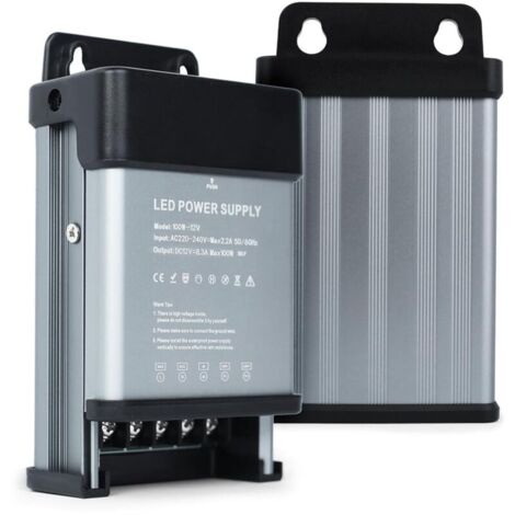 Bardusch-Transformateur 220V 12V LED Transfo 100W Imperméable Alimentation LED Transfo Tension Constante étanche IP44 Adaptateur Basse Tension Convertisseur