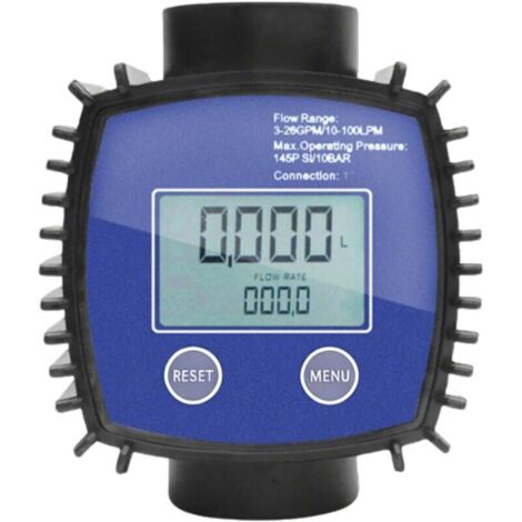 Bardusch - Débitmètre Eau, Capteurs de Débit Digital, 1″ Compteur de Carburant, avec Écran LCD, pour Eau, Diesel, Liquide Chimique