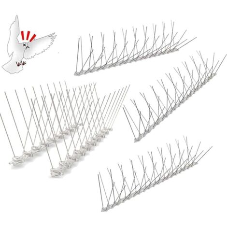 Pic Anti Pigeon Inoxydable, 1M 4 Ranges Pique Anti Pigeon Balcon, Pr-assembl Flexible Pic Anti Oiseaux pour Moineaux Hirondelles Corneilles Chat