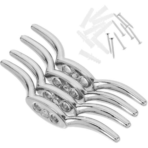 Lot de 4 taquets pour Cordons de Stores : Crochets de sécurité pour Cordons de Stores, taquets en Alliage de Zinc pour fenêtres, Enrouleur de Corde pour Rideaux de Bureau et de Maison