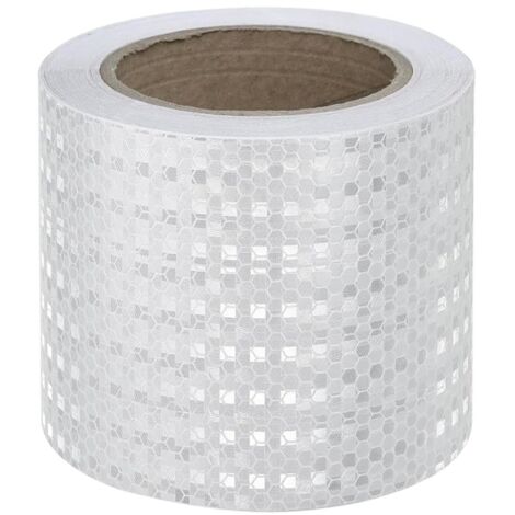 Réfléchissant Blanc, 10 cm x 10 m, Bandes D'avertissement de Sécurité Réfléchissantes, Autocollants Auto-adhésifs pour Voiture, Camion, Moto, Bateau, Vélo, Remorque