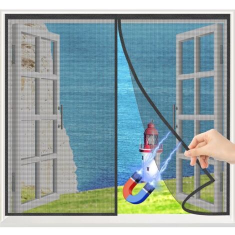 Moustiquaire Magnétique Fenetre, 100x130cm Moustiquaire Fenêtre Aimantée à Mailles Précises, Moustiquaire Fenetre sans Perçage, Moustiquaire Fenêtre Aimantée Silencieuse à Fermeture Automatique