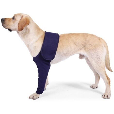 Manchon de Protection Anti-Léchage pour Chiens, Manchons de Récupération Chirurgicale pour Chien, pour Blessure à la Jambe Antérieure des Animaux Domestiques(Bleu, L)