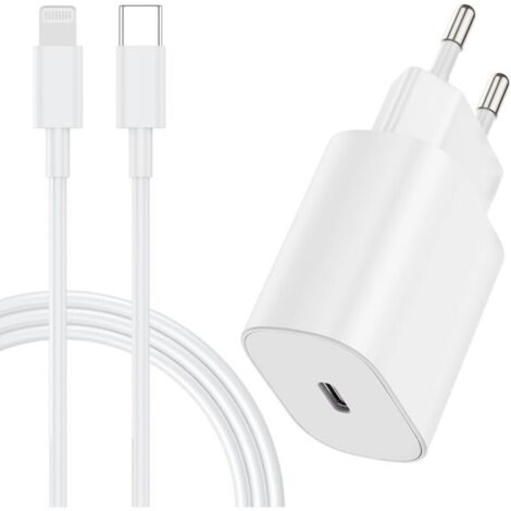 20W Chargeur iPhone USB C Rapide, Apple Cable Rapide avec 2m Câble USB C pour iPhone 14 Pro Max/14/13 Mini/13 Pro/13 Pro Max/12 Mini/12 Pro/12 Pro Max/11/SE/XR/XS Max/iPad