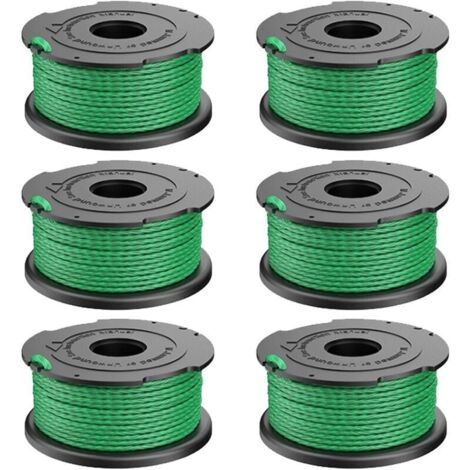 Lot de 6 bobines de fil vert pour dbroussailleuse Black & Decker GL7033 GL8033 GL9035 A6482 (1/4)