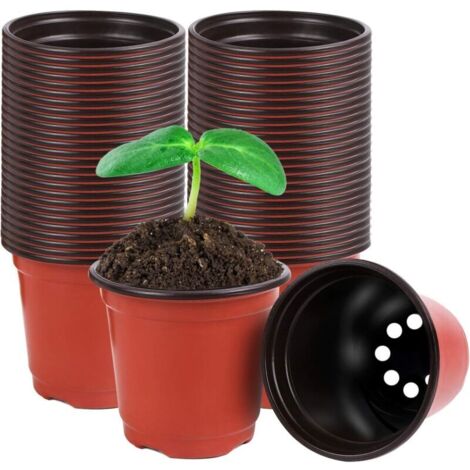 Lot de 40 pots de fleurs en plastique de 10,2 cm pour semis succulents, coupe et transplantation