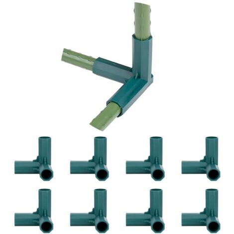 Lot de 8 connecteurs d'angle à 3 voies pour structures de serre, connecteurs de 16 mm pour cadres de jardin, clôtures de serre et accessoires de serre pour pelouse (2,4 x 2,4 x 2,4 pouces)