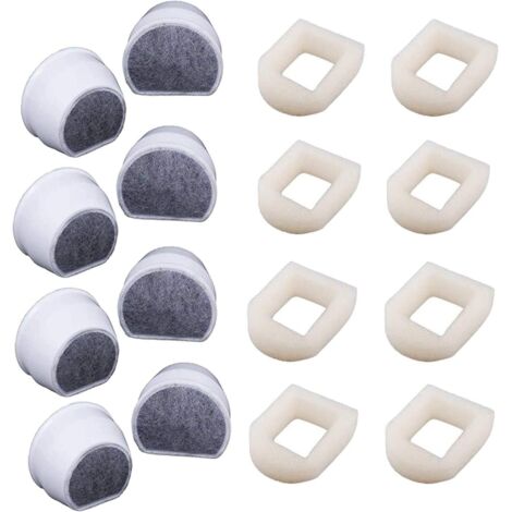 Préfiltres en Mousse et Filtre à Carbone Compatible avec PetSafe Drinkwell Fountain INOX 360 Avalon Pagoda Seascape et Sedona Fontaines, Filtre pour Fontaine à Eau Chat Chien par Poweka (Lot de 16), N