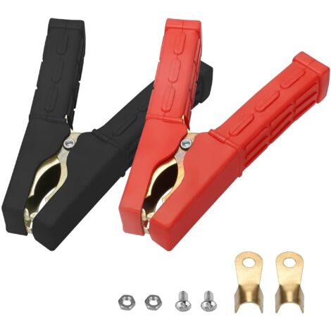 Pinces Crocodiles pour Batterie de Voiture, 2PCS 500A Pinces épreuve Pince Crocodile en cuivre Pur pour câbles de démarrage Boost pour Accessoire de véhicule