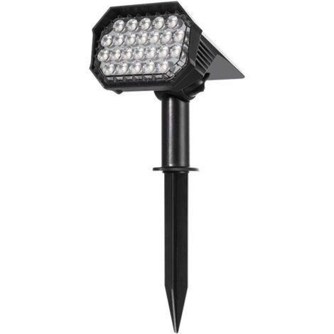 Lot de 2 LED Spot Solaire Extérieur Etanche IP65 Lumière Puissante Réglable, Lampe Solaire Exterieur Projecteur au Sol Eclairage Solaire Applique Extérieur de Chemin Jardin Garage Terrasse Cour