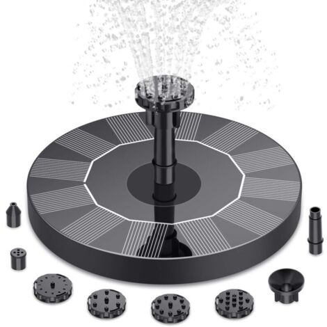 Fontaine Solaire Exterieure de Jardin, Fontaine Exterieure de Jardin avec 6 Buses, Pompe Solaire Bassin Exterieur pour Étang Piscine Patio Décoration