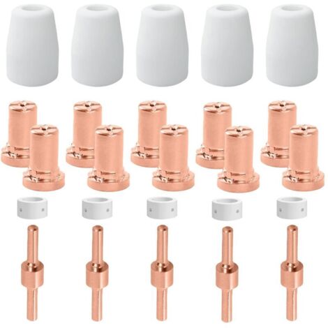 Decoupeur Plasma Buse Consommables Parkside Tip Buse Plasma Decoupe Electrode Tip Buse Consommable pour Cut 30 40 50 (25 pièces)