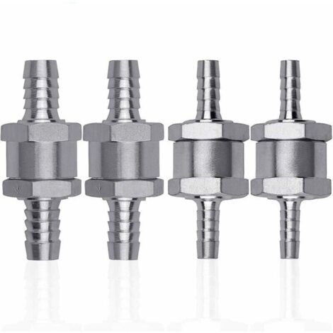AIMOONSA 4 Pcs Clapet Anti-retour Gasoil en Alliage d\'aluminium, 6/8/10/12mm Clapet de Carburant avec Flche pour Essence Diesel Voiture Bateau Moto