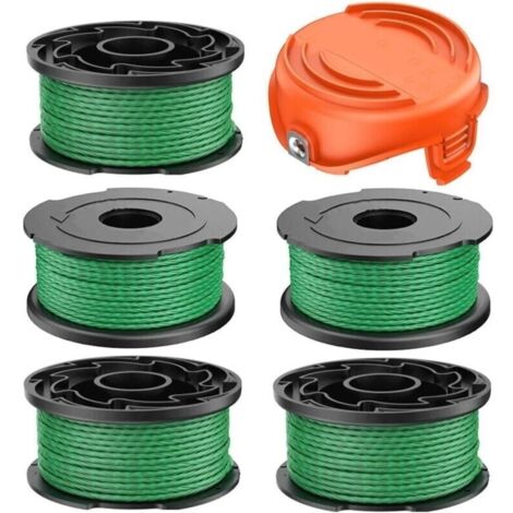Bobine de fil pour Black et Decker GL7033 GL8033 GL9035 A6486 débroussailleuse sans fil 2,0 mm 6,1 m, Bobine de fil rechange Coupe Bordure pour Black and Decker A6486 (5 + 1pcs)