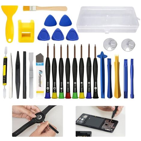 30pcs Kit d\'outils de rparation de tlphone, Professionnel Jeu de Tournevis de Prcision, avec 8 Tournevis de prcision magntiques et Levier d\'ouverture, adapt pour Smartphones, Tablettes Montre, (1/5)