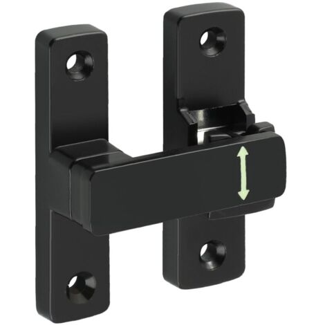 Loquet Porte à 90° et 180°, Verrou Porte Coulissante 7.8 CM, Loquet Porte En Alliage de Zinc, Pour la Maison, Jardin, Armoires, Pratique et Robuste, Noir